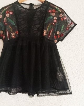 Blusa TSM gasa bordada flores TSM