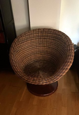 Sillón giratorio vintage (estilo Ratán/Boho)