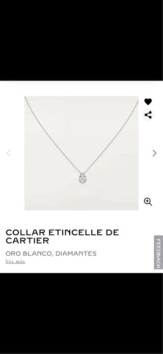 Cadena Cartier Oro Blanco 18K 4 Diamantes