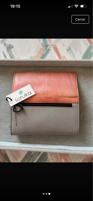 Billetera Soruka Piel Rosa y Gris