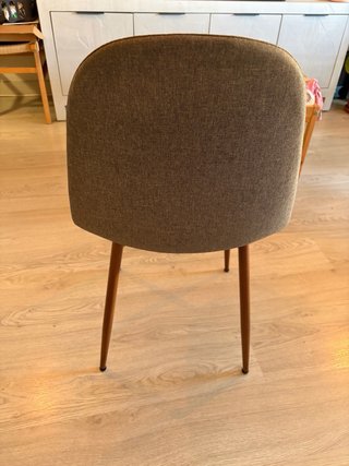 Juego 4 sillas comedor tela gris