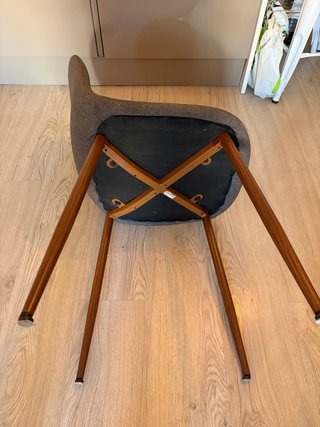 Juego 4 sillas comedor tela gris