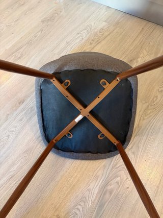 Juego 4 sillas comedor tela gris