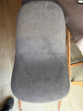 Juego 4 sillas comedor tela gris