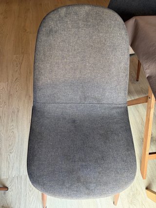 Juego 4 sillas comedor tela gris