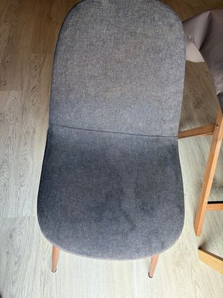 Juego 4 sillas comedor tela gris