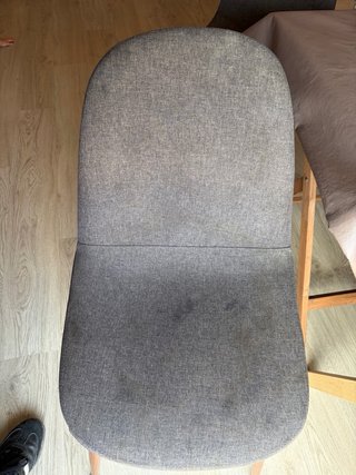 Juego 4 sillas comedor tela gris