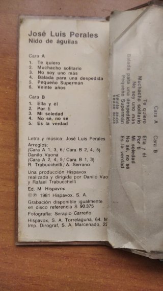 Casete Jose Luis Perales - Nido de águilas