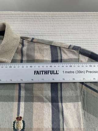 Polo Chaps Ralph Lauren cuadros beige azul vintage XL