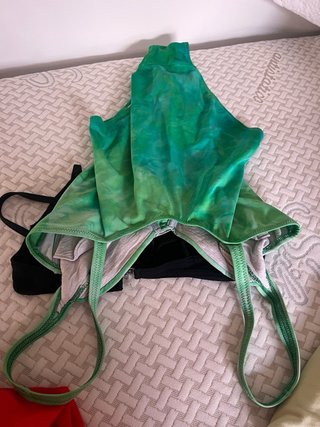 Costume da bagno vintage verde tie-dye