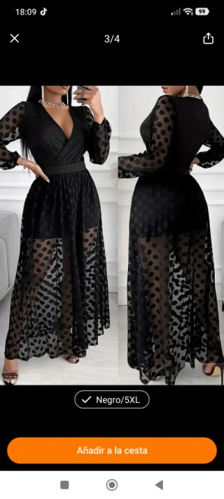 Vestido negro con lunares