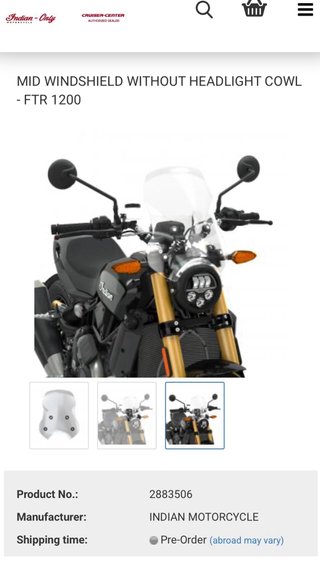 Parabrisas Indian FTR 1200 Mid