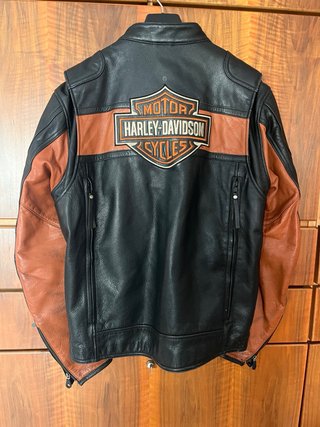 Chaqueta Cuero Harley-Davidson Negra y Naranja
