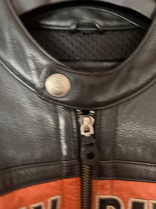 Chaqueta Cuero Harley-Davidson Negra y Naranja