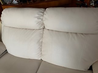 Divano a 2 posti relax manuale in pelle crema