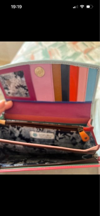 Cartera Soruka Beige y Roja Pelo