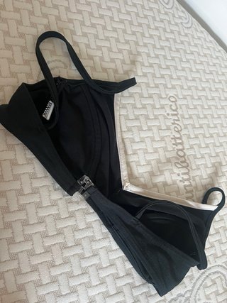 Top bikini vintage nero e bianco