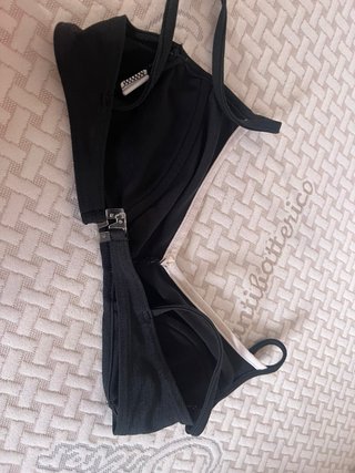 Top bikini vintage nero e bianco