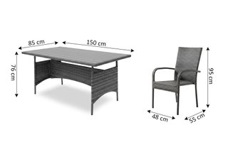 Set Tavolo e 6 Sedie in Rattan per Terrazza