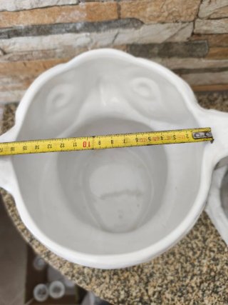 Maceta Cerámica Blanca Grande Forma Búho