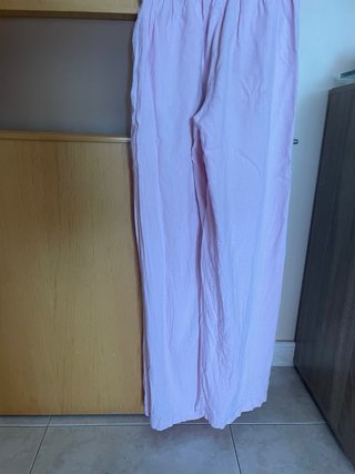 Pantalones lino Bershka rosas talla XS
