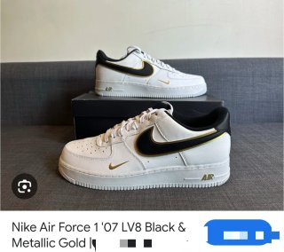 Nike Air Force 1 '07 LV8 Negro y dorado metálico