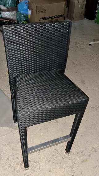 Silla alta terraza /bar metal mimbre, 2 unidades