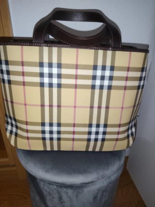 Bolso Burberry Cuadros Beige y Marrón