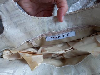 Borsa Tiffi Pelle/Tessuto Argento Bianco