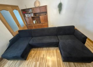Sofá Cama Modular Chaise Longue Negro