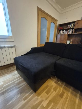 Sofá Cama Modular Chaise Longue Negro