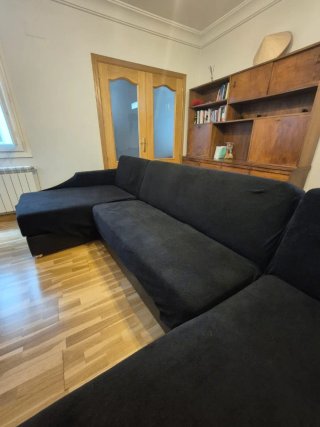 Sofá Cama Modular Chaise Longue Negro