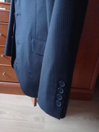 Traje de chaqueta negro con rayas