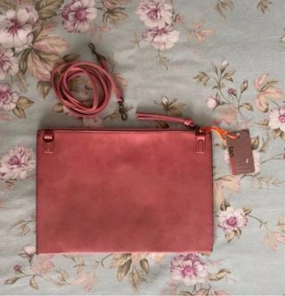 Bolso mano/bandolera Tan rosa y dorado