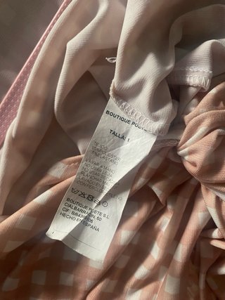 Vestido Poète cuadros rosa y blanco Talla S