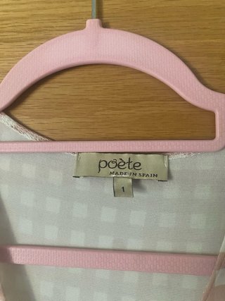 Vestido Poète cuadros rosa y blanco Talla S