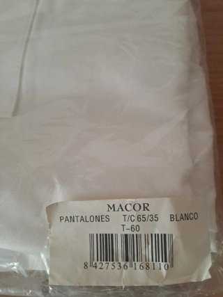 Pantalones de trabajo blancos talla 60
