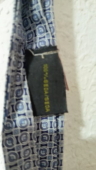 Corbata de seda azul y gris