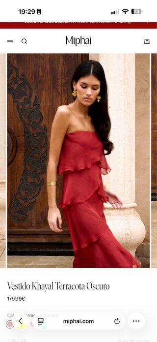Vestido y fular Miphai khayal terracota