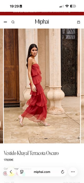 Vestido y fular Miphai khayal terracota
