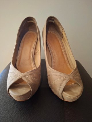 Zapatos tacón Peep Toe beige T37