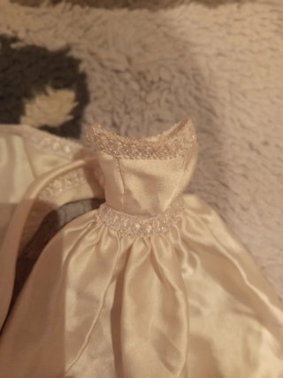 Vestido Novia Barbie Satinado Perlas