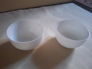 6 unidades Tazas blancas  con borde dorado