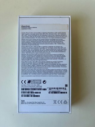 Scatola originale iPhone 13 mini - Blu 128 GB + cavo