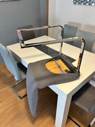 Conjunto 6 Sillas Comedor Acero Cromado Kibuc
