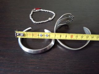 3 bracciali argento e rosso