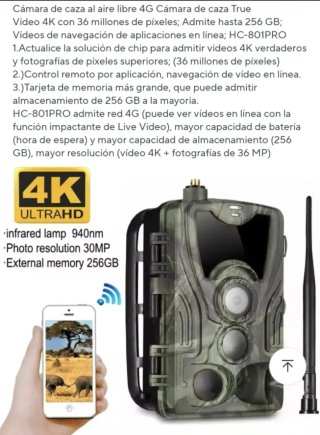 2 Cámaras Caza HC-801 PRO 4G 36MP 4K Sin Estrenar