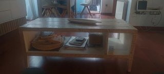 Mesa TV y Mesa centro de madera