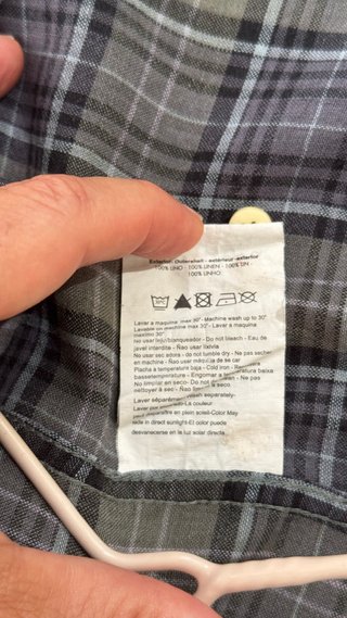 Camisa Scalpers Lino Cuadros Talla 38