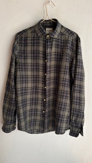 Camisa Scalpers Lino Cuadros Talla 38